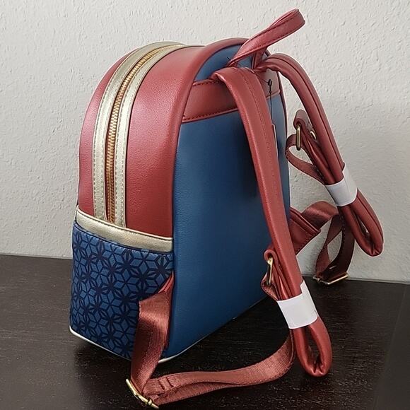 Disney Ms Marvel Loungefly Backpack Blue Red NWT